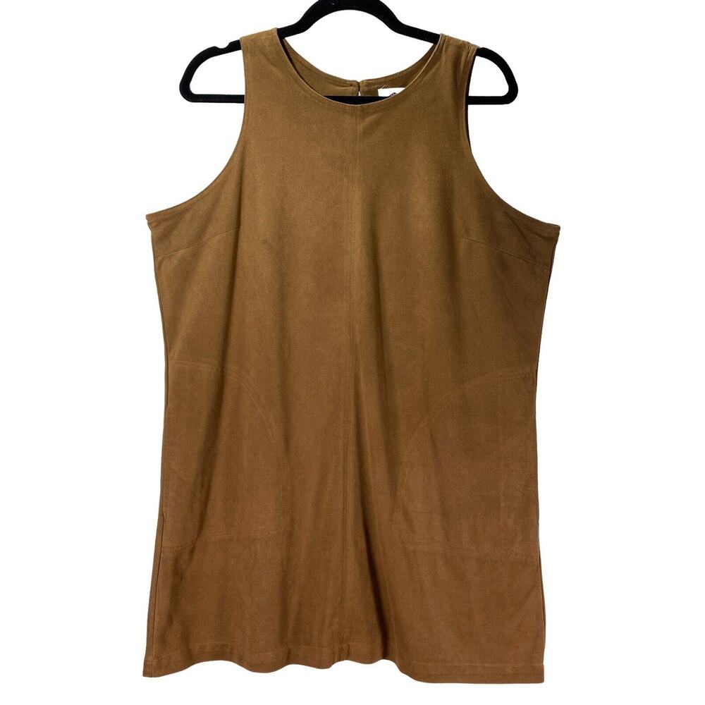 Twee Sadie Robertson Wild Blue Womens XL Faux Suede Boho Mini Brown Dress